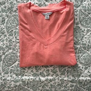 Tommy Bahama Chic Coral V-Neck Long Sleeve Tee